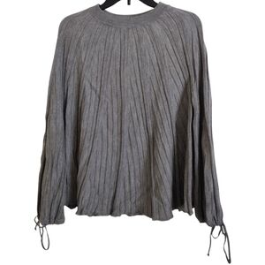 Chloe grey 100% wool pleated oversized sweater Made in Italy size small